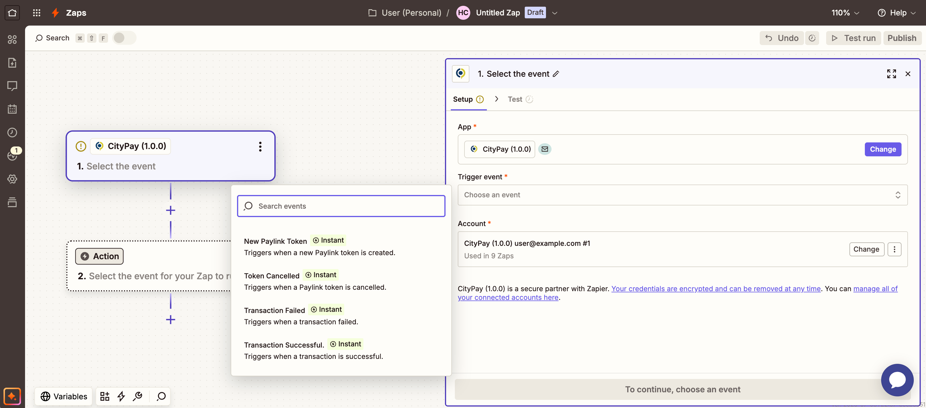 CityPay Zapier Triggers